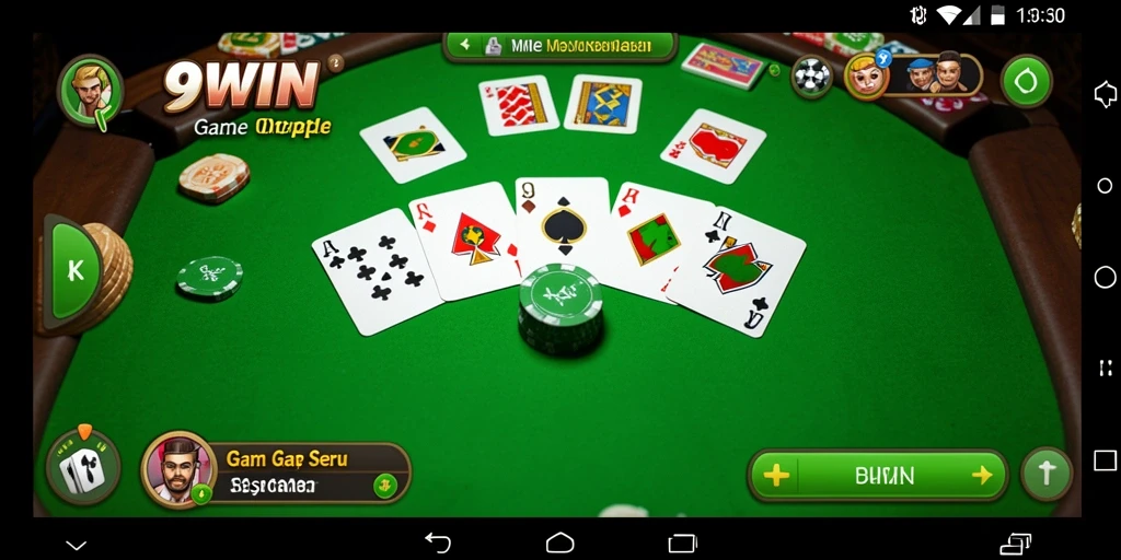 Tampilan gameplay Gaple yang seru dan interaktif dalam 9WIN.