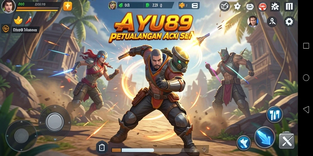Tampilan seru gameplay AYU89 dengan aksi pertarungan intens.