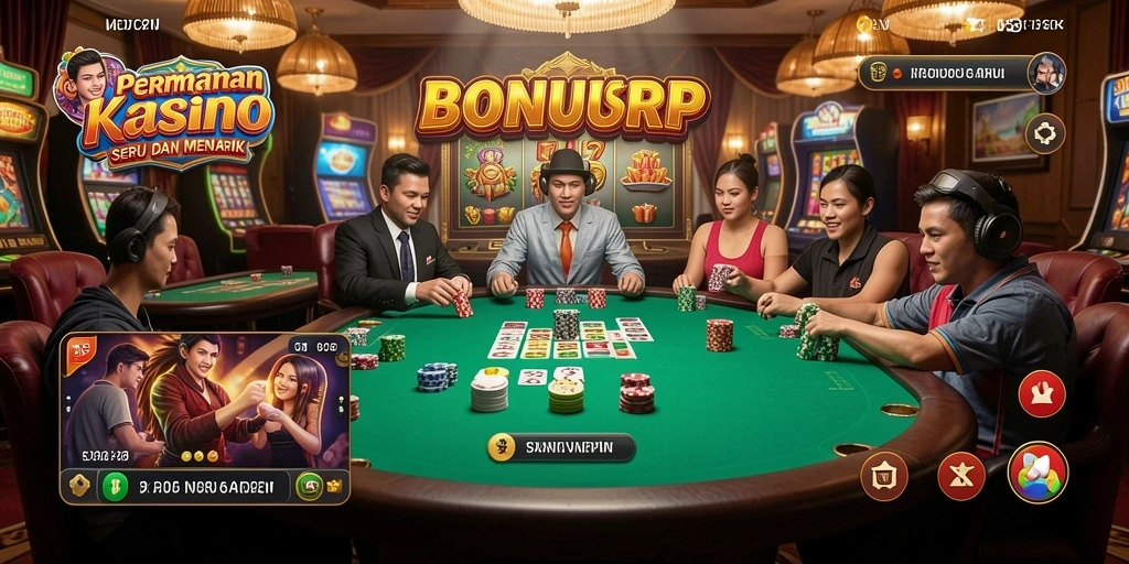 Tampilan menarik dari gameplay Kasino di BONUSRP yang seru dan menegangkan.
