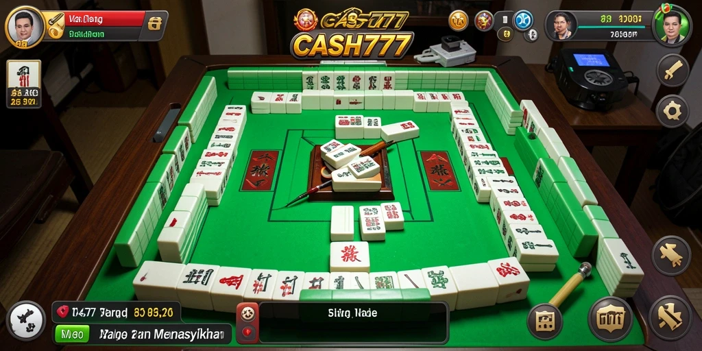 Screenshot CASH777 menunjukkan gameplay Mahjong yang menarik dan penuh tantangan.