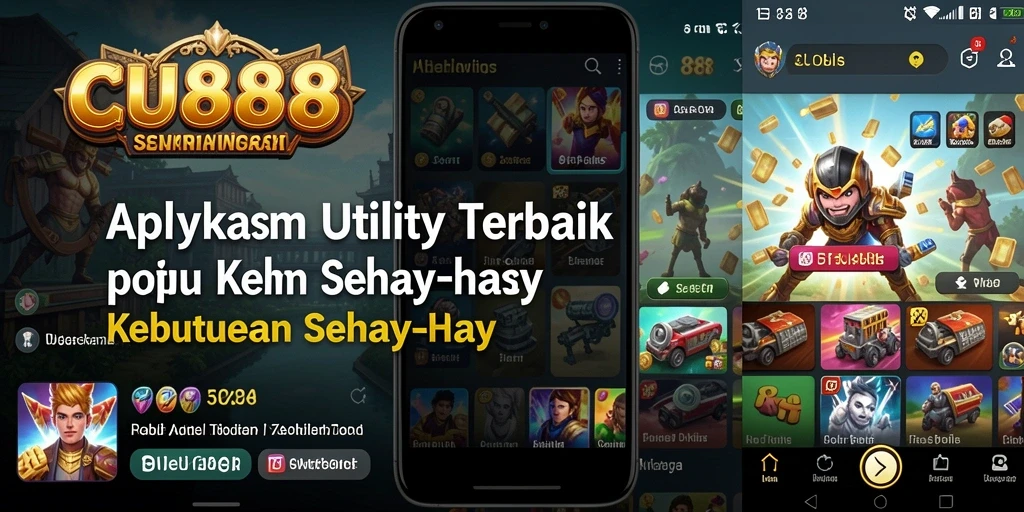 Tampilan aplikasi CU888 dengan fitur-fitur utility yang efisien.