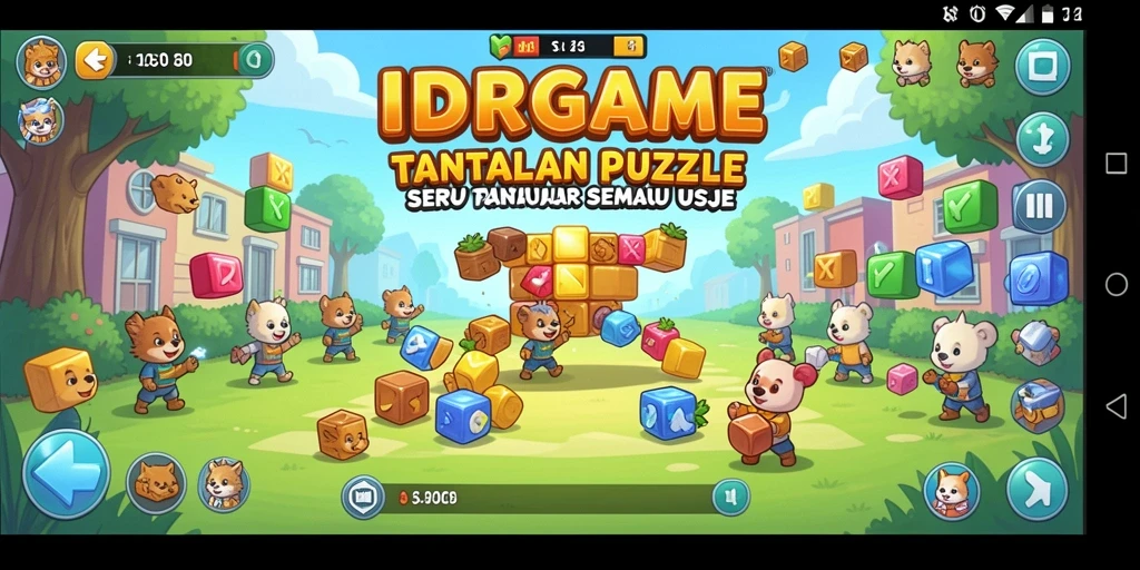 Tampilan gameplay IDRGAME dengan berbagai jenis puzzle yang menantang.