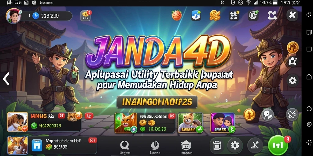 Tampilan antarmuka utama JANDA4D dengan fitur-fitur utilitas.