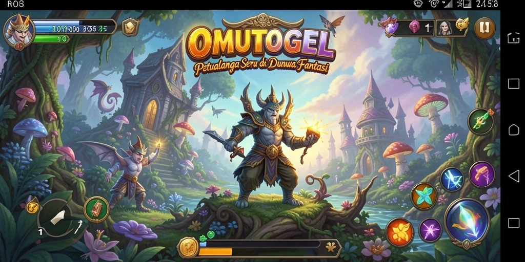 Tangkapan layar yang menunjukkan pertarungan epik dalam OMUTOGEL.