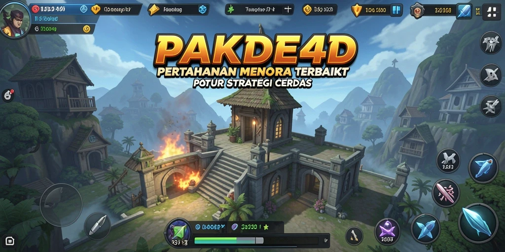 Screenshot gameplay PAKDE4D yang menampilkan menara dan musuh.