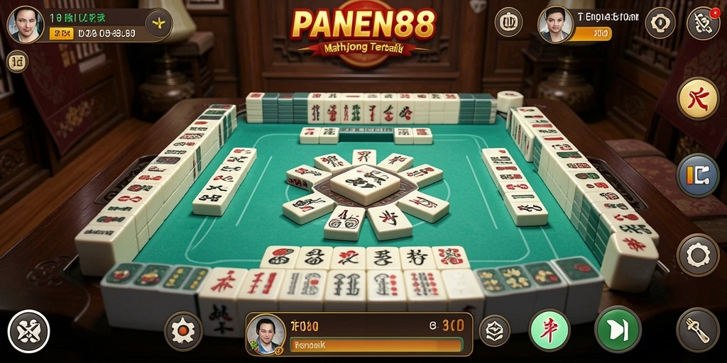 Screenshot gameplay PANEN88 yang menunjukkan keasyikan bermain Mahjong.
