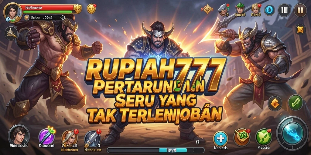 Gambar menunjukkan pertarungan seru dalam RUPIAH777 dengan karakter yang sedang menyerang.