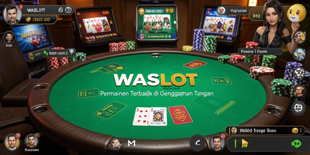 Tampilan seru gameplay poker dalam aplikasi WASLOT.
